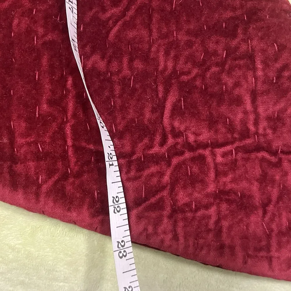 Pottery Barn RED Quilted Velvet Christmas 20” Large STOCKING long oversized